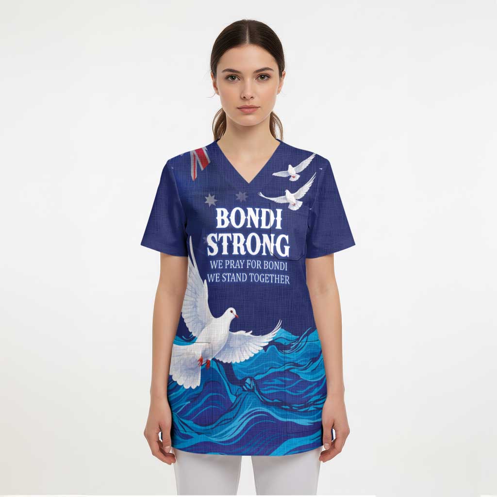 Bondi Beach Pray For Australia Personalised Scrub Top - Aussie Hoodie