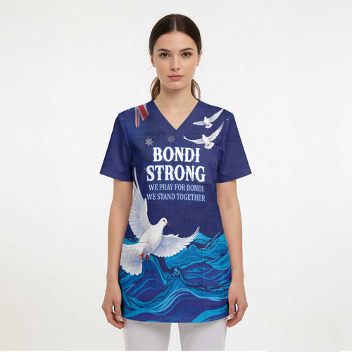 Bondi Beach Pray For Australia Personalised Scrub Top - Aussie Hoodie