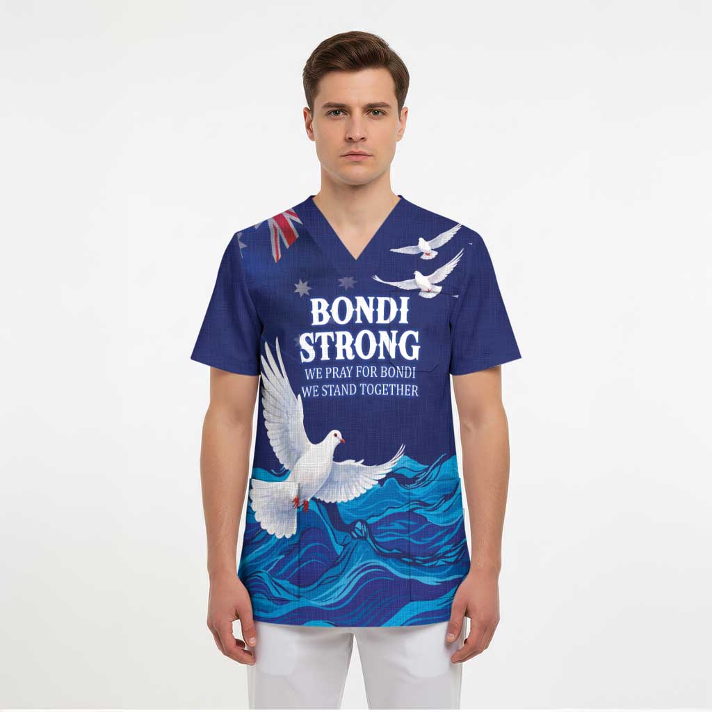 Bondi Beach Pray For Australia Personalised Scrub Top - Aussie Hoodie