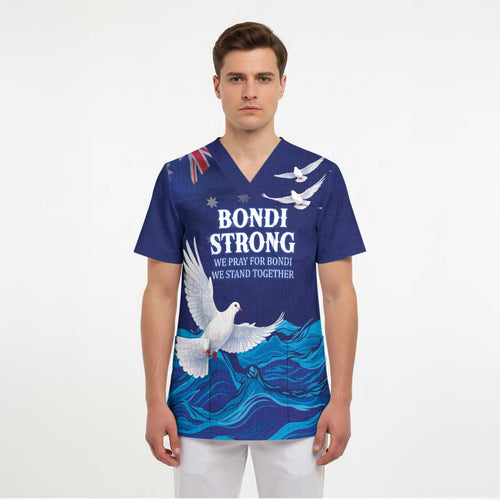 Bondi Beach Pray For Australia Personalised Scrub Top - Aussie Hoodie