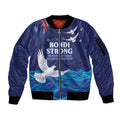 Bondi Beach Pray For Australia Personalised Sleeve Zip Bomber Jacket - Aussie Hoodie