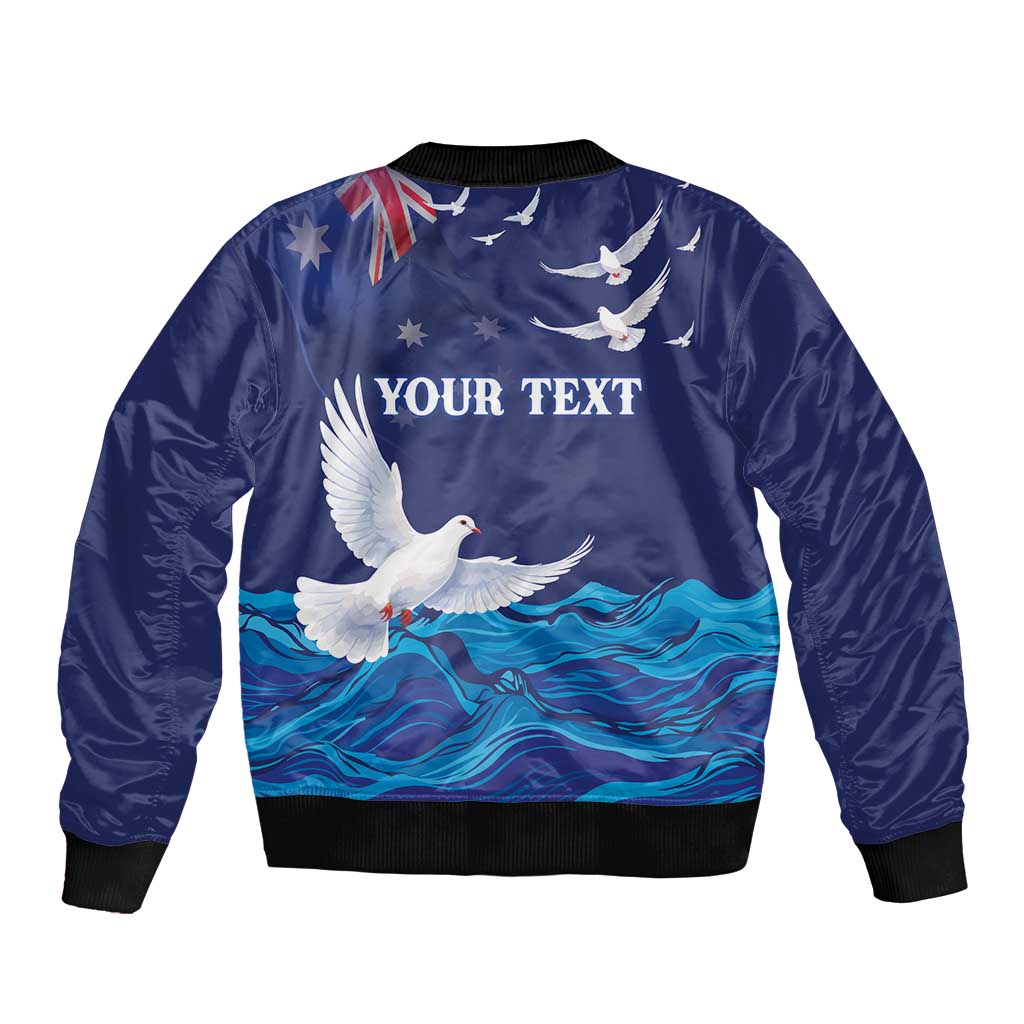Bondi Beach Pray For Australia Personalised Sleeve Zip Bomber Jacket - Aussie Hoodie
