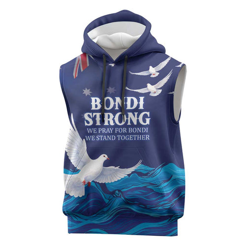 Bondi Beach Pray For Australia Personalised Sleeveless Hoodie - Aussie Hoodie
