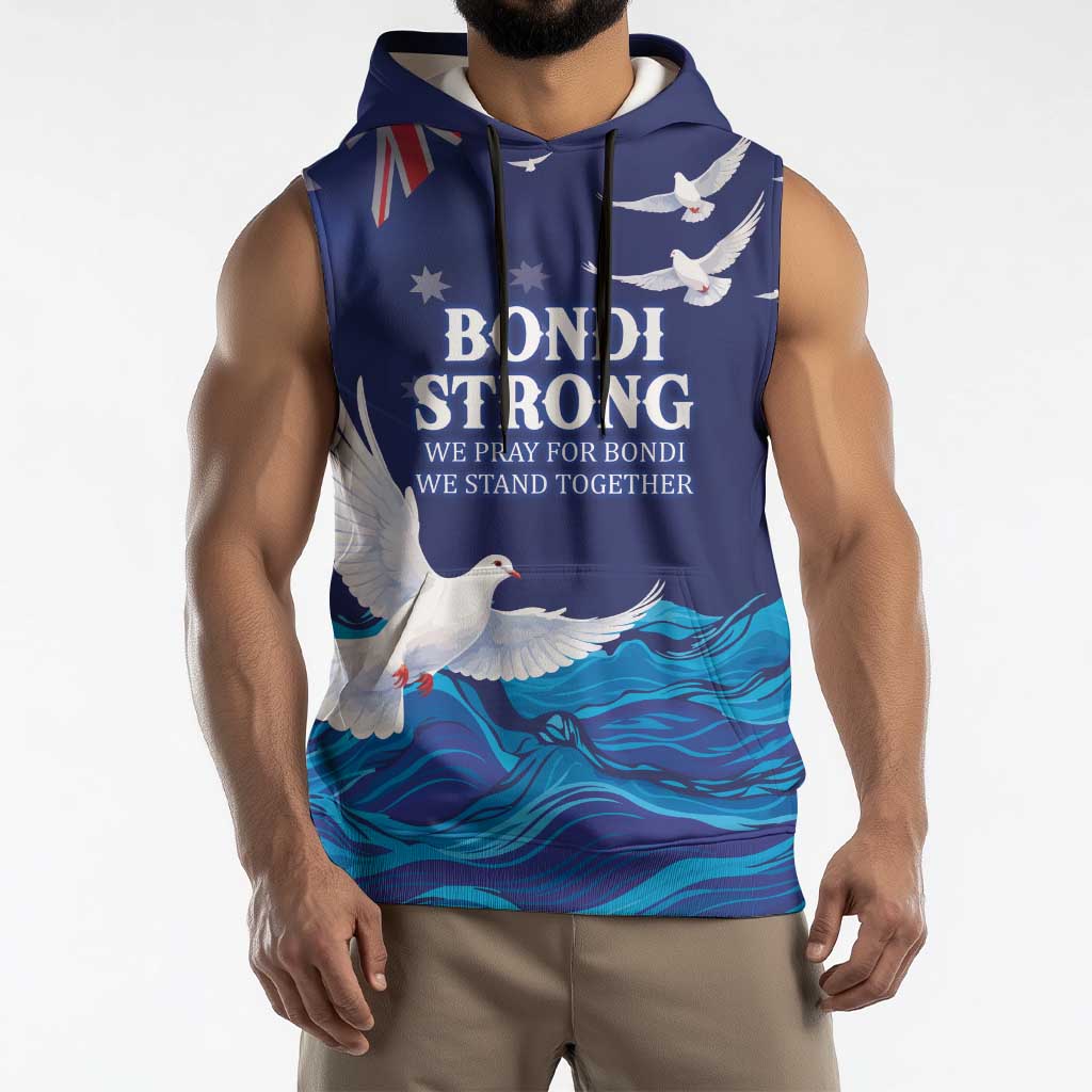 Bondi Beach Pray For Australia Personalised Sleeveless Hoodie - Aussie Hoodie