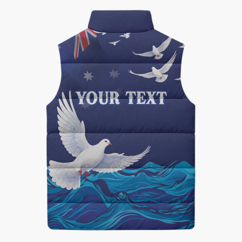 Bondi Beach Pray For Australia Personalised Sleeveless Puffer Jacket - Aussie Hoodie