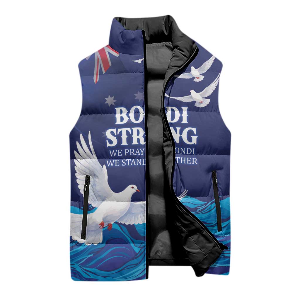 Bondi Beach Pray For Australia Personalised Sleeveless Puffer Jacket - Aussie Hoodie