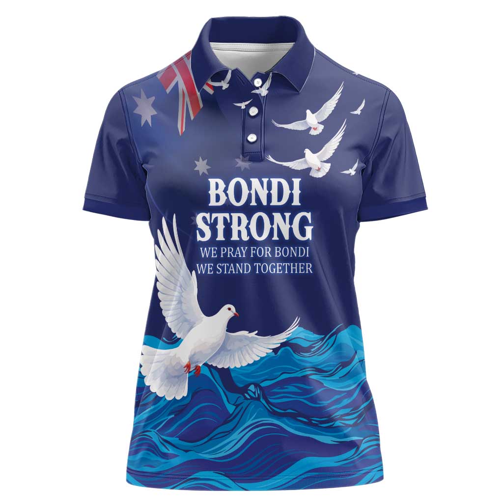 Bondi Beach Pray For Australia Personalised Women Polo Shirt - Aussie Hoodie