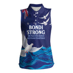 Bondi Beach Pray For Australia Personalised Women Sleeveless Polo Shirt - Aussie Hoodie