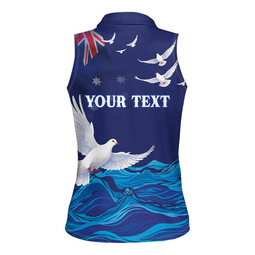 Bondi Beach Pray For Australia Personalised Women Sleeveless Polo Shirt - Aussie Hoodie
