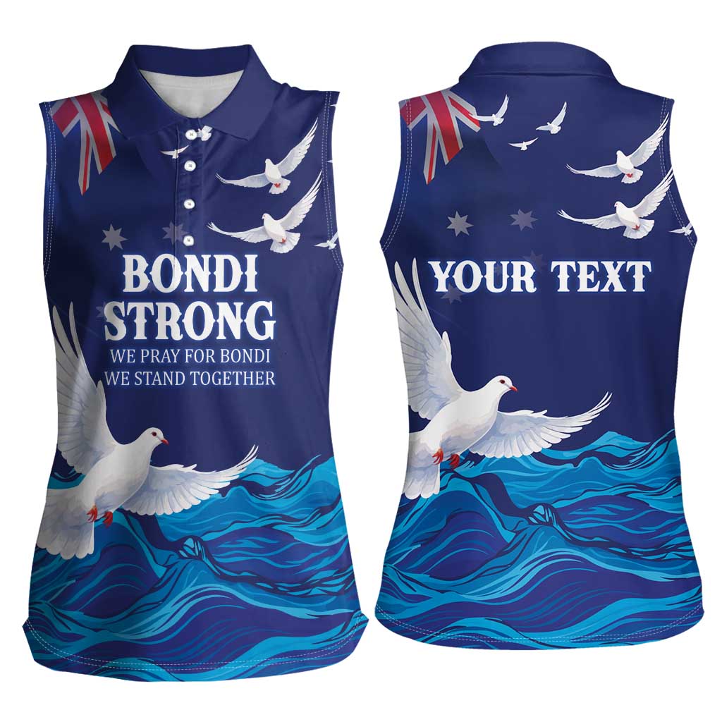 Bondi Beach Pray For Australia Personalised Women Sleeveless Polo Shirt - Aussie Hoodie