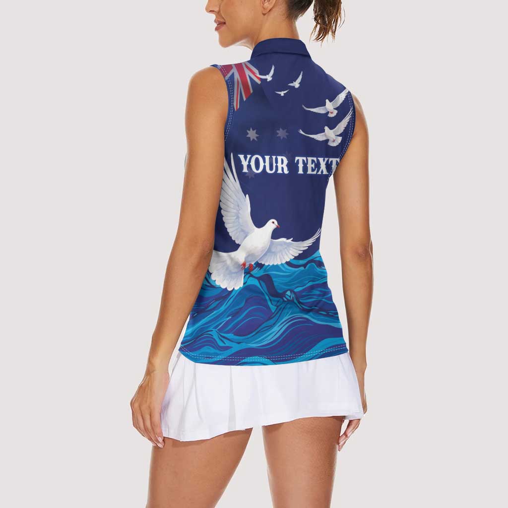 Bondi Beach Pray For Australia Personalised Women Sleeveless Polo Shirt - Aussie Hoodie
