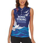 Bondi Beach Pray For Australia Personalised Women Sleeveless Polo Shirt - Aussie Hoodie