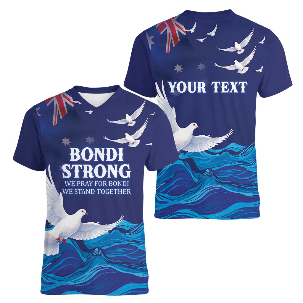 Bondi Beach Pray For Australia Personalised Women V-Neck T-Shirt - Aussie Hoodie