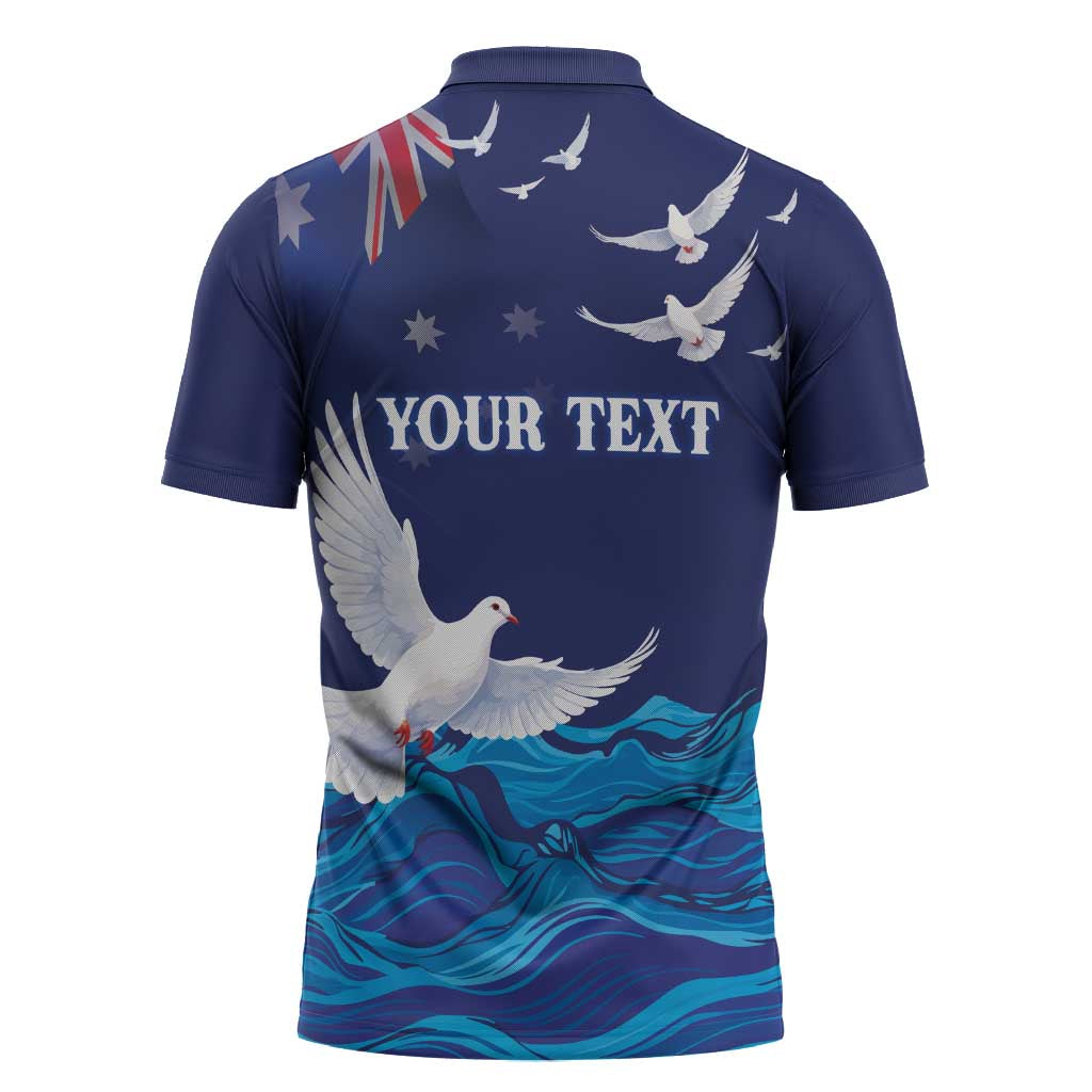 Bondi Beach Pray For Australia Personalised Zipper Polo Shirt - Aussie Hoodie
