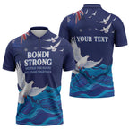 Bondi Beach Pray For Australia Personalised Zipper Polo Shirt - Aussie Hoodie