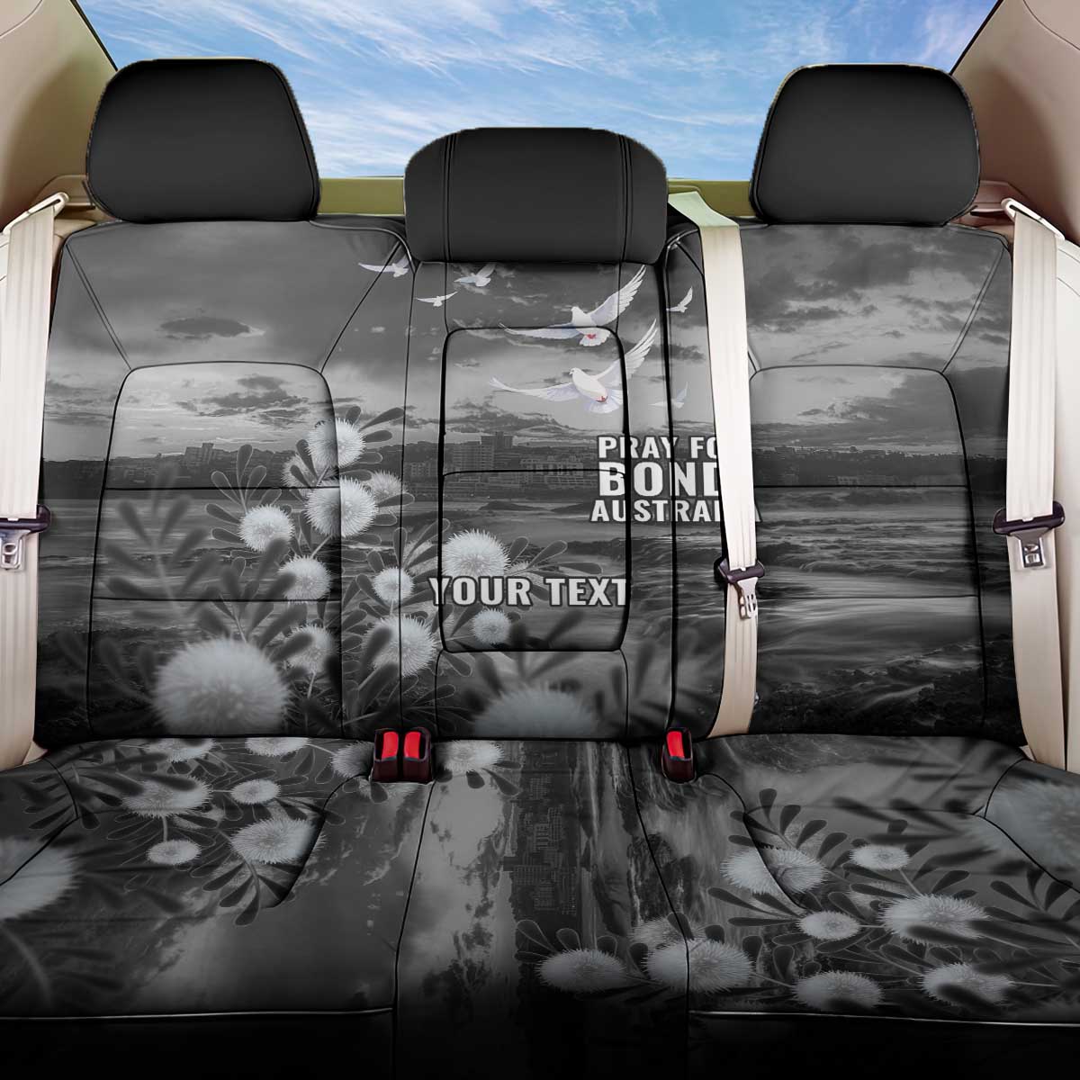 Bondi Beach Sydney Personalised Back Car Seat Cover Pray For Bondi Australia - Aussie Hoodie