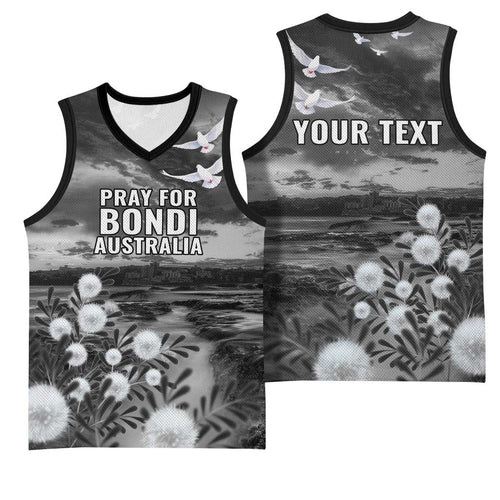 Bondi Beach Sydney Personalised Basketball Jersey Pray For Bondi Australia - Aussie Hoodie