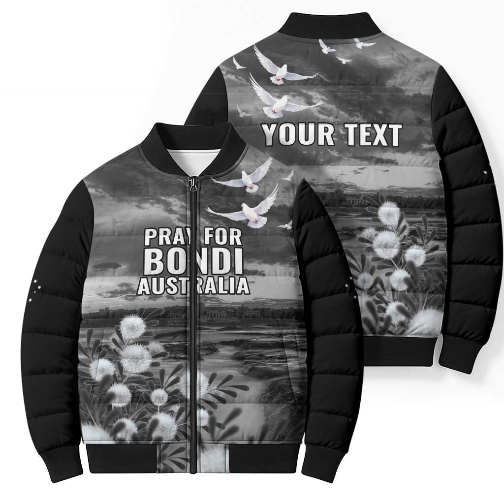 Bondi Beach Sydney Personalised Bomber Puffer Jacket Pray For Bondi Australia - Aussie Hoodie