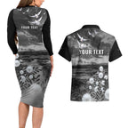 Bondi Beach Sydney Personalised Couples Matching Long Sleeve Bodycon Dress and Hawaiian Shirt Pray For Bondi Australia - Aussie Hoodie