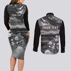 Bondi Beach Sydney Personalised Couples Matching Long Sleeve Bodycon Dress and Long Sleeve Button Shirt Pray For Bondi Australia - Aussie Hoodie