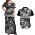 Bondi Beach Sydney Personalised Couples Matching Off Shoulder Maxi Dress and Hawaiian Shirt Pray For Bondi Australia - Aussie Hoodie