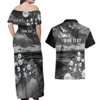 Bondi Beach Sydney Personalised Couples Matching Off Shoulder Maxi Dress and Hawaiian Shirt Pray For Bondi Australia - Aussie Hoodie