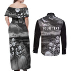 Bondi Beach Sydney Personalised Couples Matching Off Shoulder Maxi Dress and Long Sleeve Button Shirt Pray For Bondi Australia - Aussie Hoodie