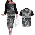 Bondi Beach Sydney Personalised Couples Matching Off The Shoulder Long Sleeve Dress and Hawaiian Shirt Pray For Bondi Australia - Aussie Hoodie