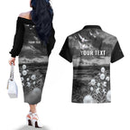 Bondi Beach Sydney Personalised Couples Matching Off The Shoulder Long Sleeve Dress and Hawaiian Shirt Pray For Bondi Australia - Aussie Hoodie