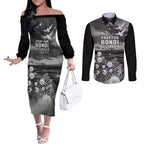 Bondi Beach Sydney Personalised Couples Matching Off The Shoulder Long Sleeve Dress and Long Sleeve Button Shirt Pray For Bondi Australia - Aussie Hoodie