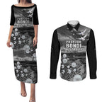 Bondi Beach Sydney Personalised Couples Matching Puletasi and Long Sleeve Button Shirt Pray For Bondi Australia - Aussie Hoodie