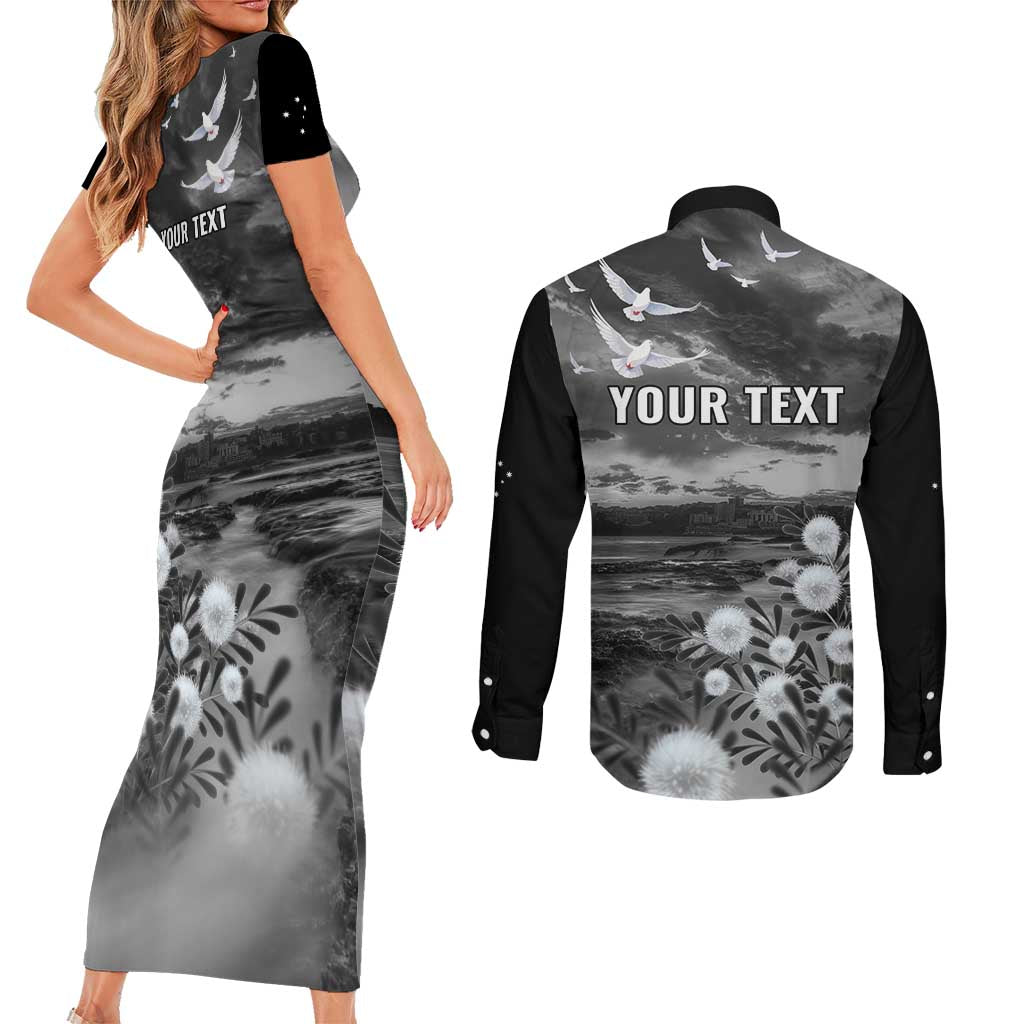 Bondi Beach Sydney Personalised Couples Matching Short Sleeve Bodycon Dress and Long Sleeve Button Shirt Pray For Bondi Australia - Aussie Hoodie