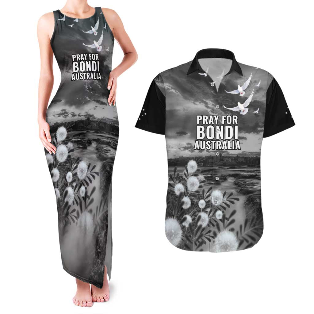 Bondi Beach Sydney Personalised Couples Matching Tank Maxi Dress and Hawaiian Shirt Pray For Bondi Australia - Aussie Hoodie