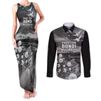 Bondi Beach Sydney Personalised Couples Matching Tank Maxi Dress and Long Sleeve Button Shirt Pray For Bondi Australia - Aussie Hoodie