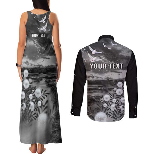 Bondi Beach Sydney Personalised Couples Matching Tank Maxi Dress and Long Sleeve Button Shirt Pray For Bondi Australia - Aussie Hoodie