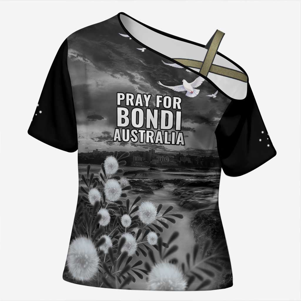 Bondi Beach Sydney Personalised Cross Shoulder Shirt Pray For Bondi Australia - Aussie Hoodie