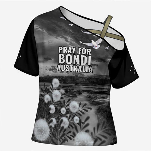 Bondi Beach Sydney Personalised Cross Shoulder Shirt Pray For Bondi Australia - Aussie Hoodie