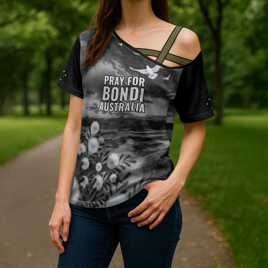 Bondi Beach Sydney Personalised Cross Shoulder Shirt Pray For Bondi Australia - Aussie Hoodie