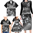Bondi Beach Sydney Personalised Family Matching Long Sleeve Bodycon Dress and Hawaiian Shirt Pray For Bondi Australia - Aussie Hoodie
