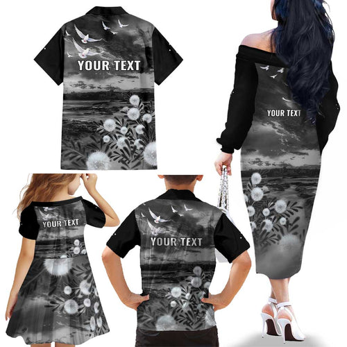 Bondi Beach Sydney Personalised Family Matching Off The Shoulder Long Sleeve Dress and Hawaiian Shirt Pray For Bondi Australia - Aussie Hoodie