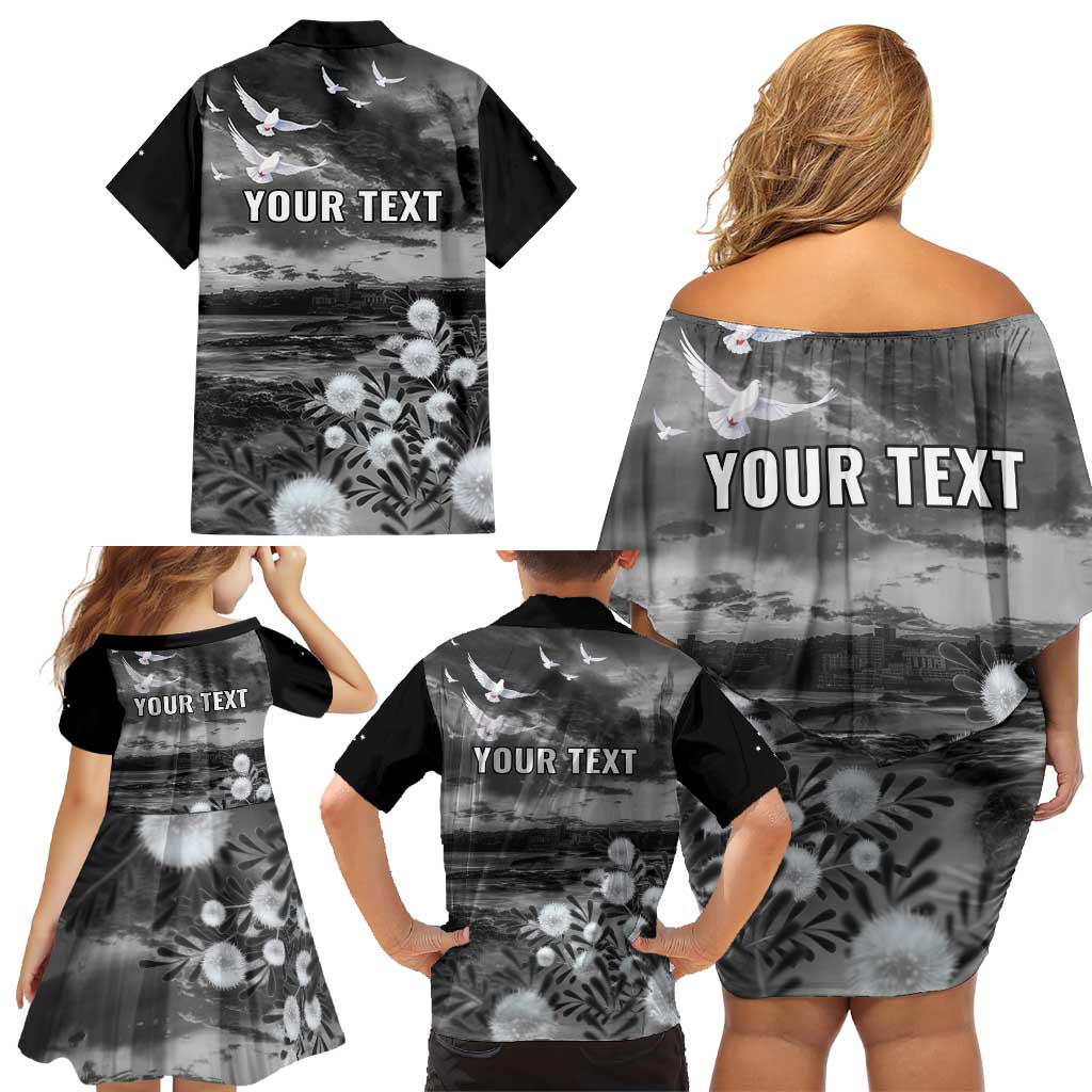 Bondi Beach Sydney Personalised Family Matching Off Shoulder Short Dress and Hawaiian Shirt Pray For Bondi Australia - Aussie Hoodie