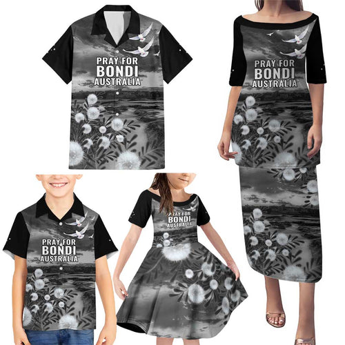 Bondi Beach Sydney Personalised Family Matching Puletasi and Hawaiian Shirt Pray For Bondi Australia - Aussie Hoodie