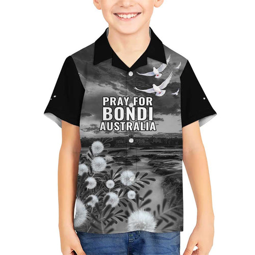 Bondi Beach Sydney Personalised Family Matching Short Sleeve Bodycon Dress and Hawaiian Shirt Pray For Bondi Australia - Aussie Hoodie