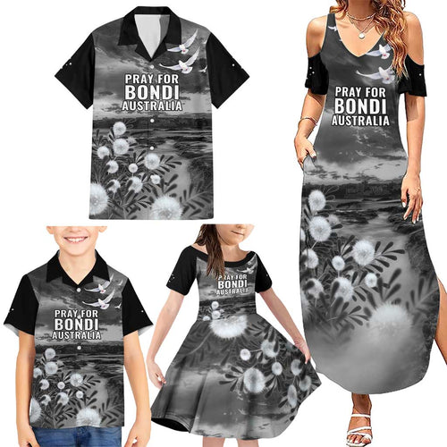 Bondi Beach Sydney Personalised Family Matching Summer Maxi Dress and Hawaiian Shirt Pray For Bondi Australia - Aussie Hoodie