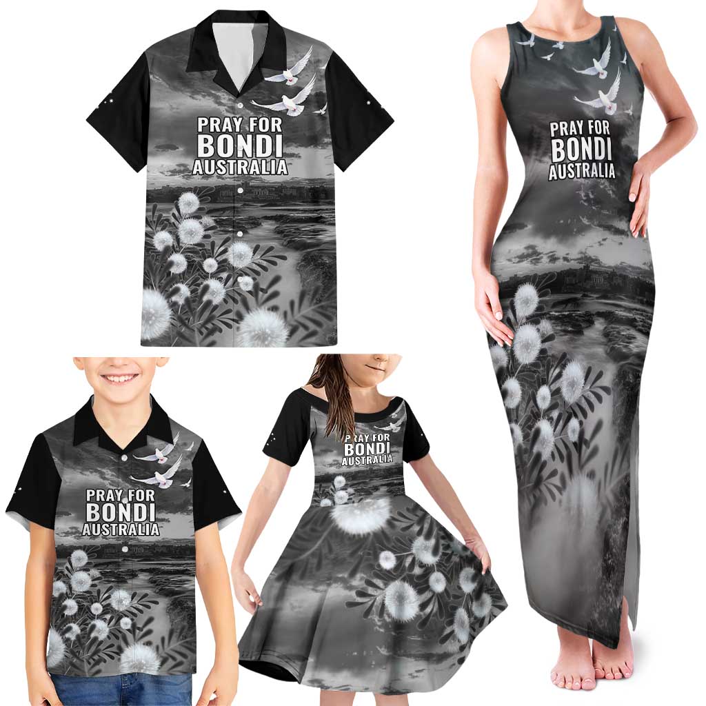 Bondi Beach Sydney Personalised Family Matching Tank Maxi Dress and Hawaiian Shirt Pray For Bondi Australia - Aussie Hoodie