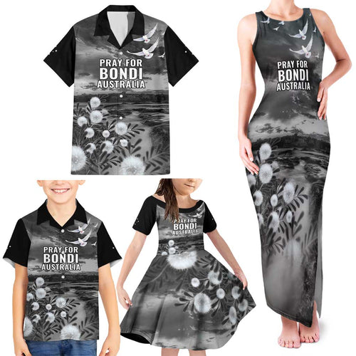 Bondi Beach Sydney Personalised Family Matching Tank Maxi Dress and Hawaiian Shirt Pray For Bondi Australia - Aussie Hoodie