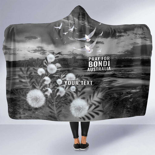 Bondi Beach Sydney Personalised Hooded Blanket Pray For Bondi Australia - Aussie Hoodie