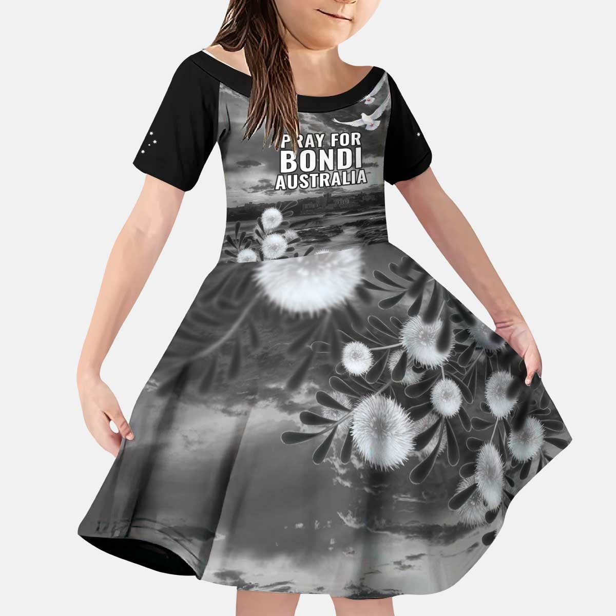 Bondi Beach Sydney Personalised Kid Short Sleeve Dress Pray For Bondi Australia - Aussie Hoodie