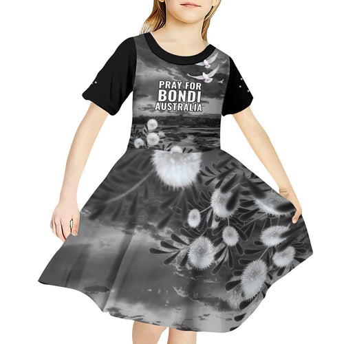 Bondi Beach Sydney Personalised Kid Short Sleeve Dress Pray For Bondi Australia - Aussie Hoodie