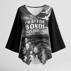 Bondi Beach Sydney Personalised Kimono Sleeve Blouse Pray For Bondi Australia - Aussie Hoodie